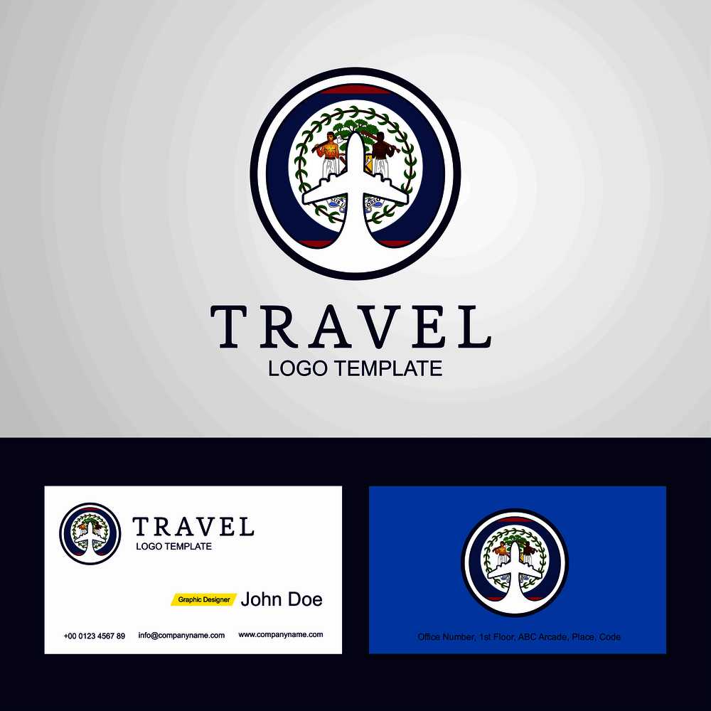 Travel Belize Creative Circle flag Logo and Business card design