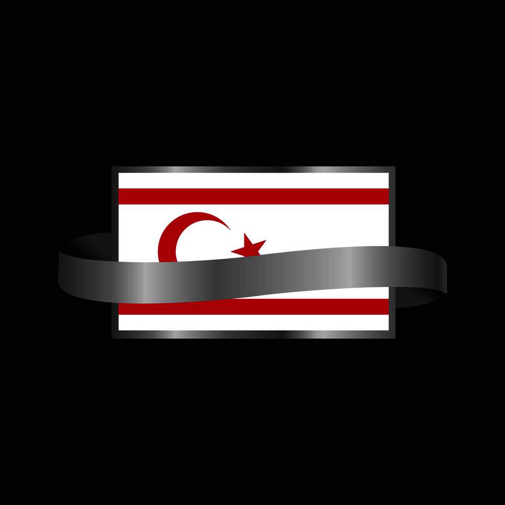 Northern Cyprus flag Ribbon banner design