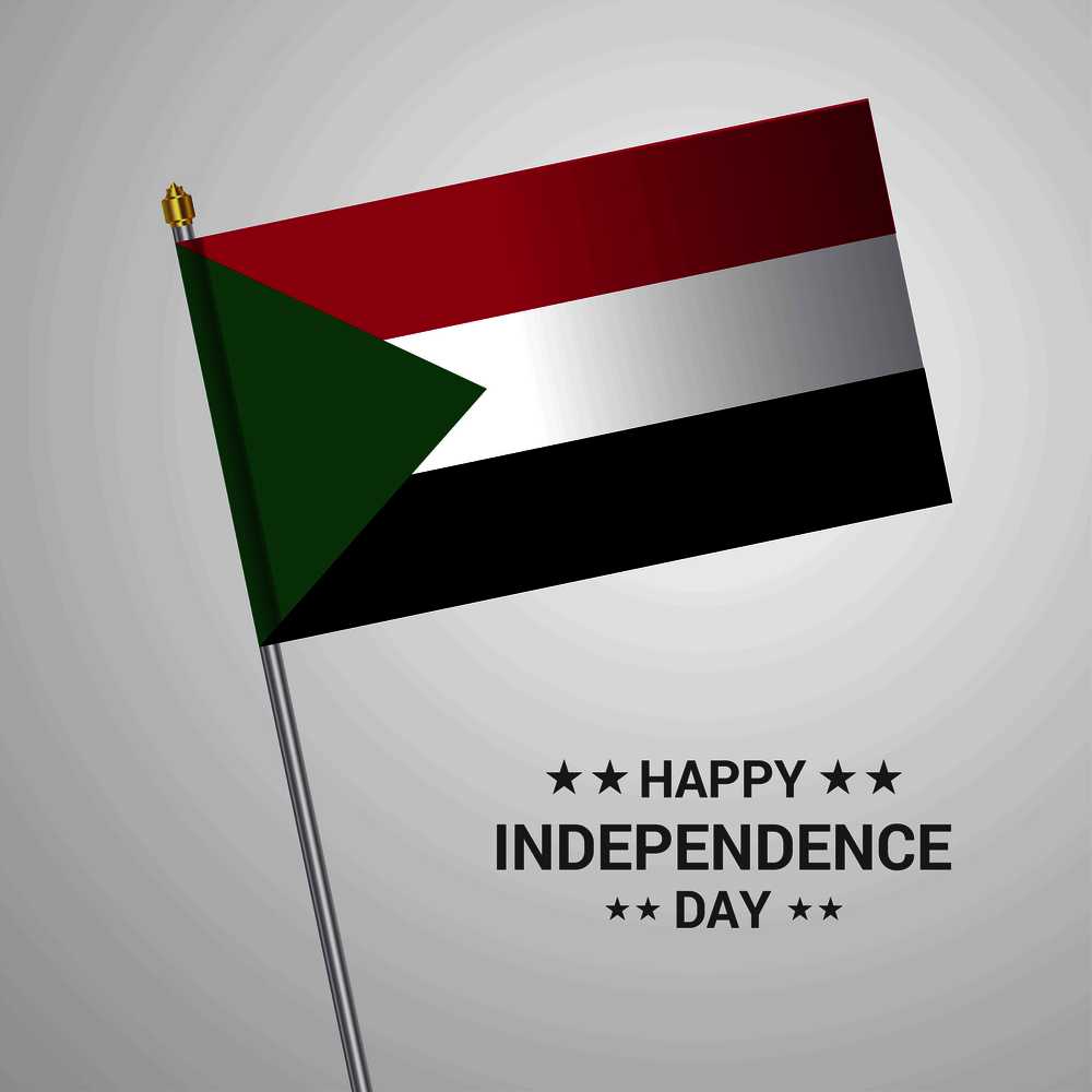Sudan Independence day typographic design with flag vector