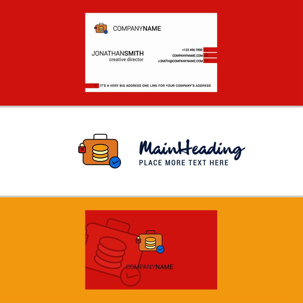 Beautiful Database briefcase Logo and business card. vertical Design Vector