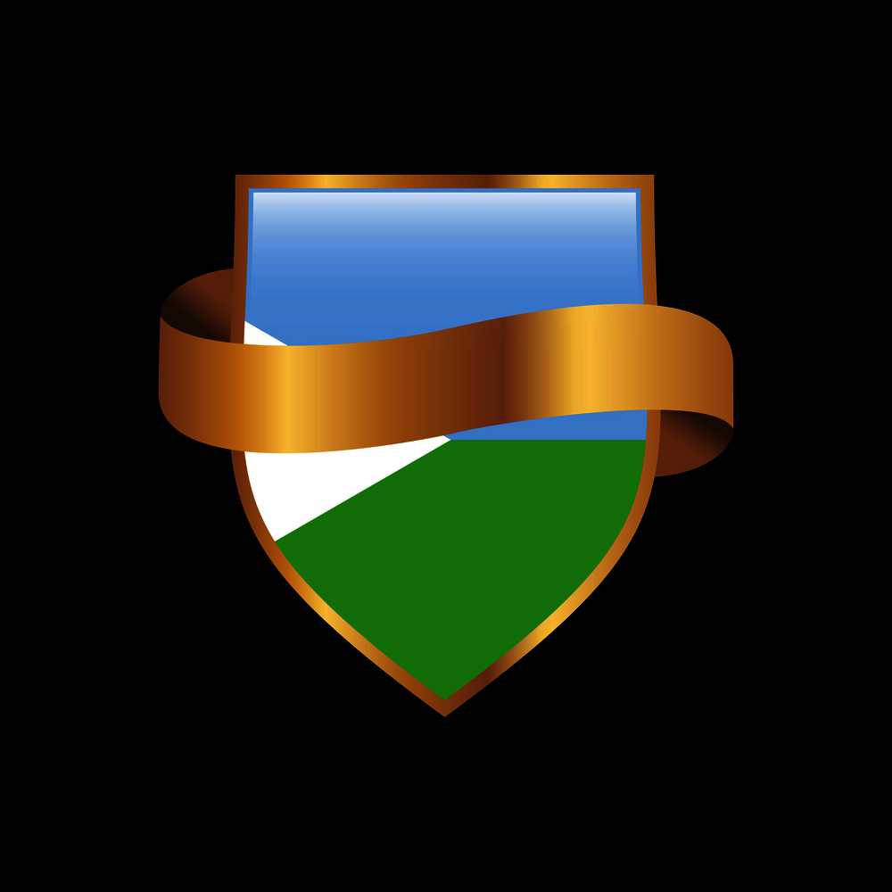 Djibouti flag Golden badge design vector