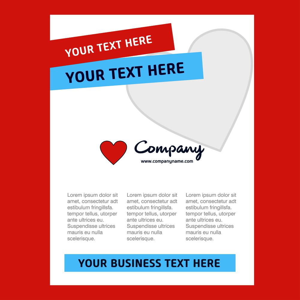 Heart Title Page Design for Company profile ,annual report, presentations, leaflet, Brochure Vector Background