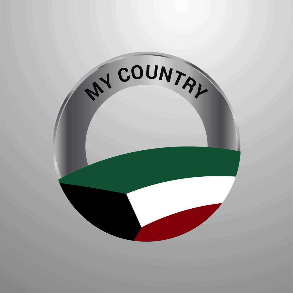 Kuwait My Country Flag badge