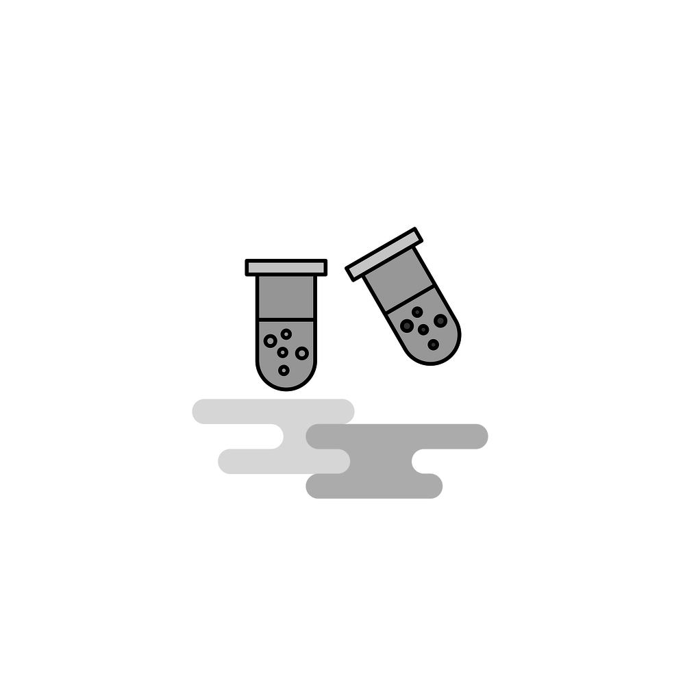 Test tube Web Icon. Flat Line Filled Gray Icon Vector