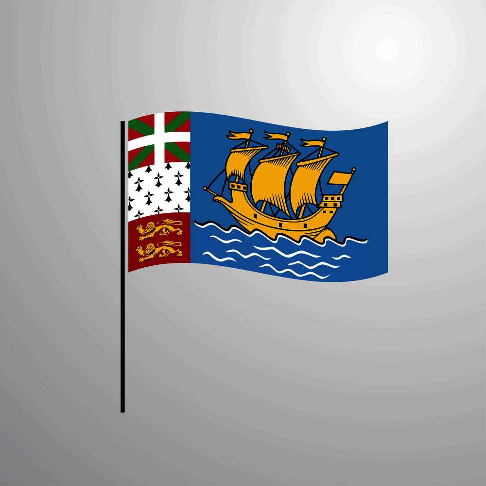 Saint Pierre and Miquelon waving Flag