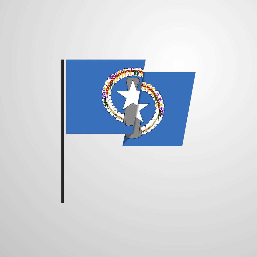 Northern Mariana Islands waving Flag design vector