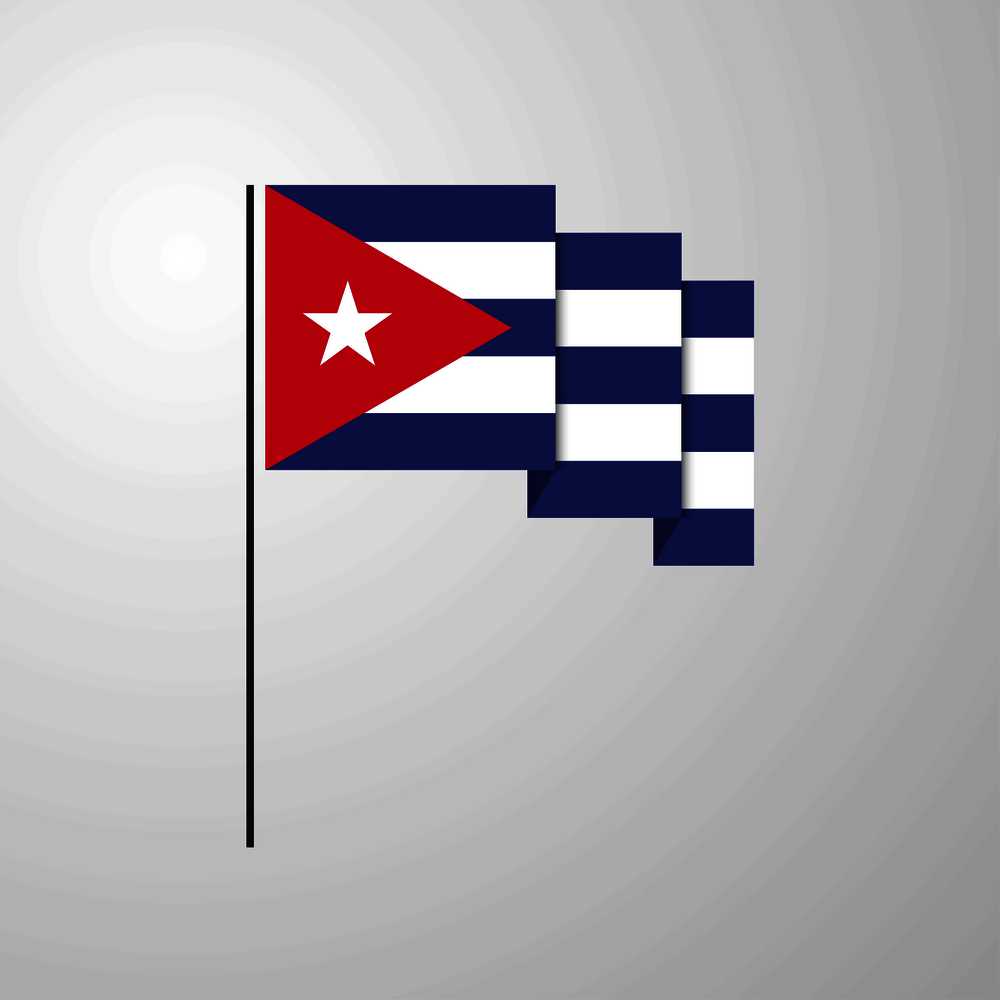 Cuba waving Flag creative background