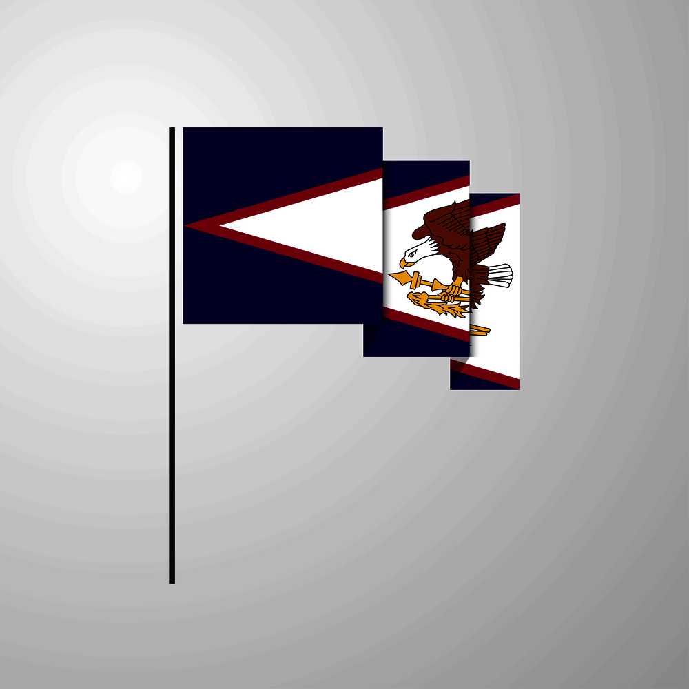 American Samoa waving Flag creative background