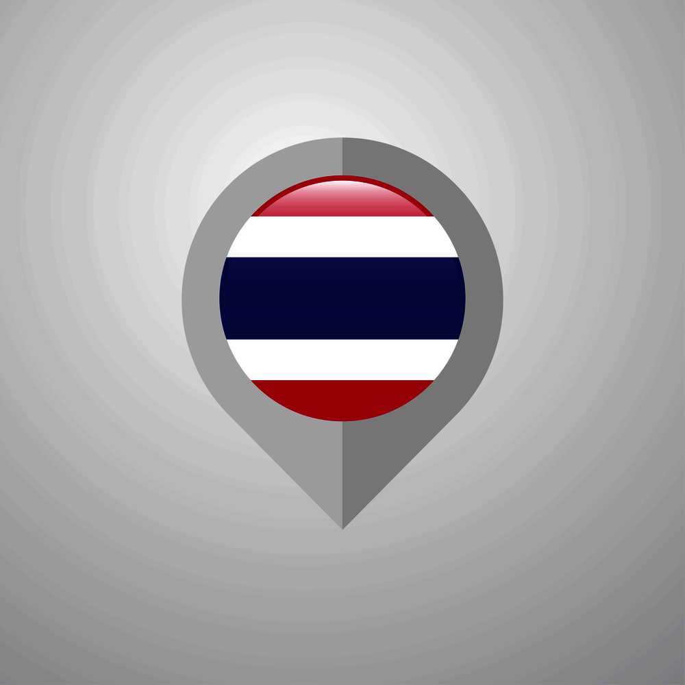 Map Navigation pointer with Thailand flag design vector