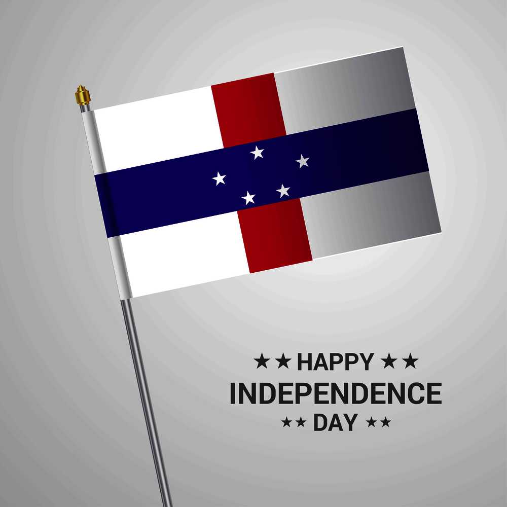 Netherlands Antilles Independence day typographic design with flag vector