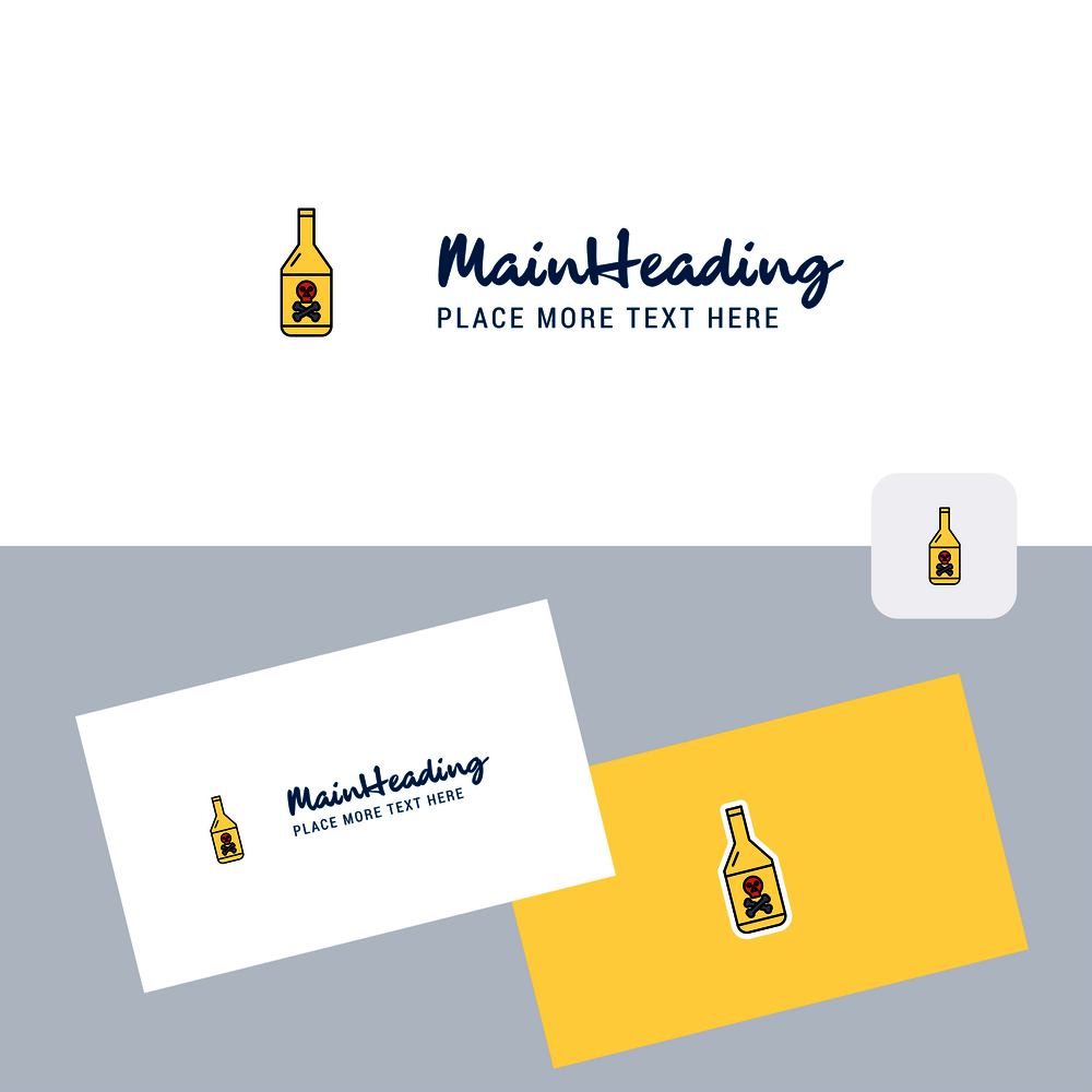 Drink bottle  vector logotype with business card template. Elegant corporate identity. - Vector
