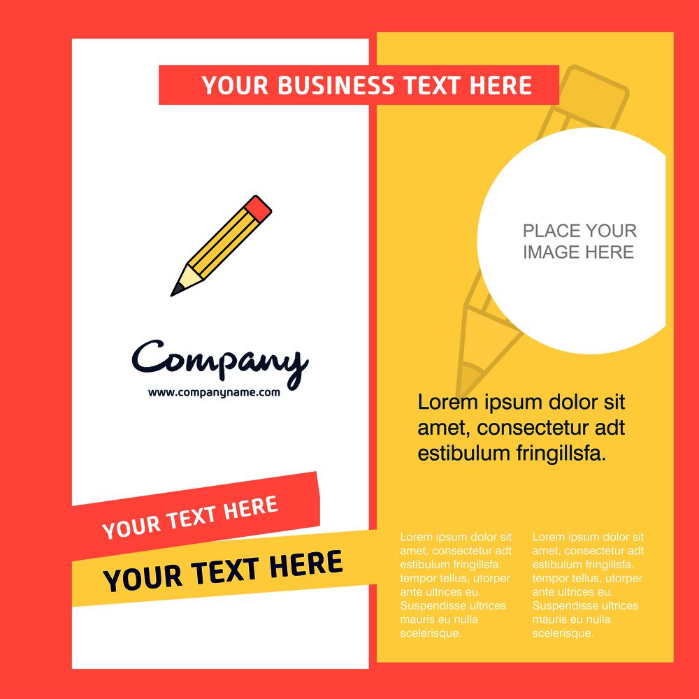 Pencil  Company Brochure Template. Vector Busienss Template