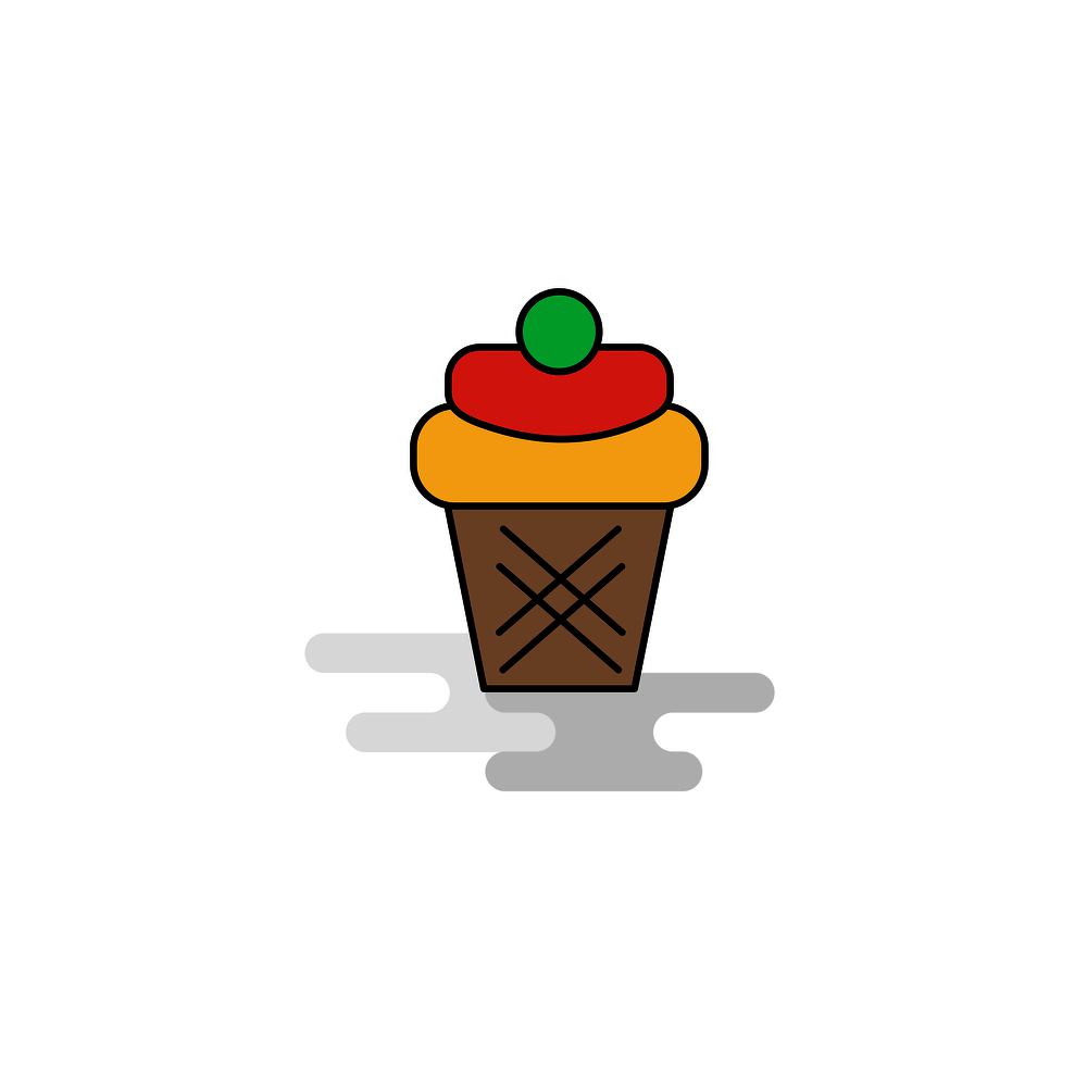Flat Ice cream Icon. Vector