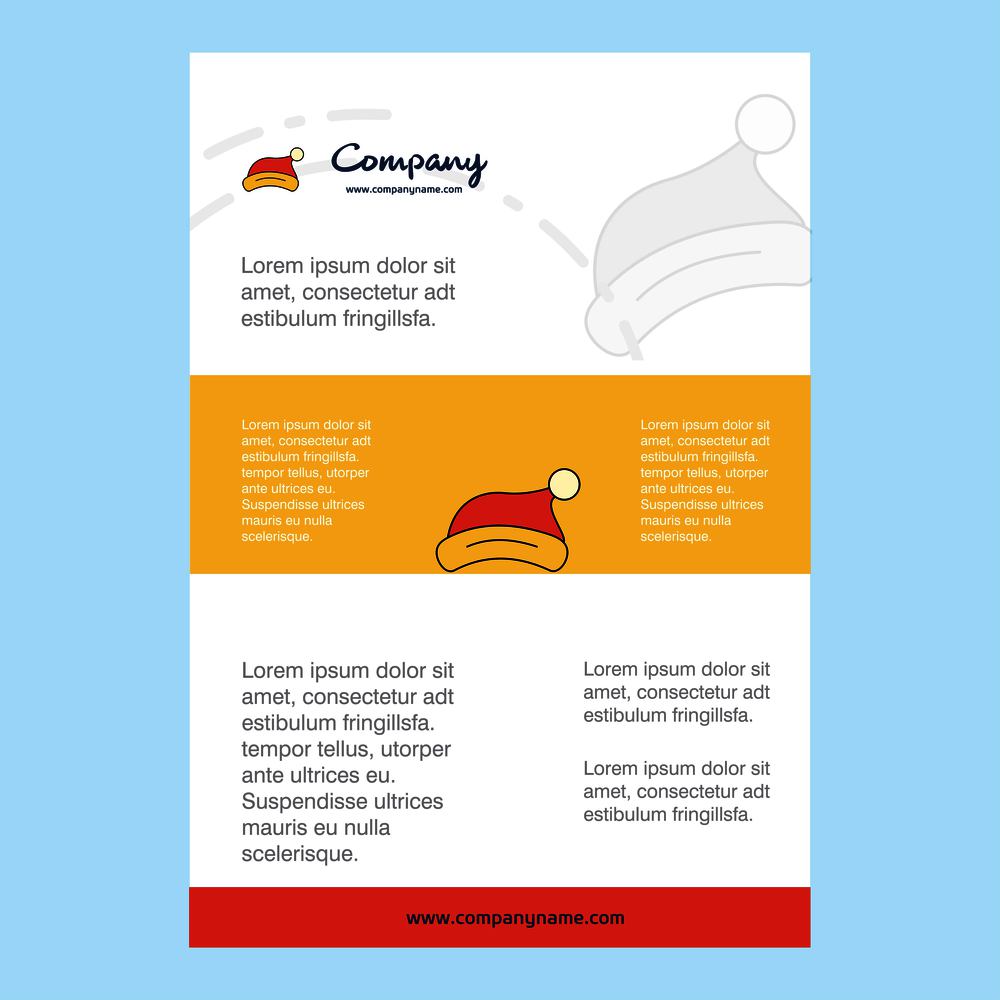 Template layout for Santa clause cap comany profile ,annual report, presentations, leaflet, Brochure Vector Background