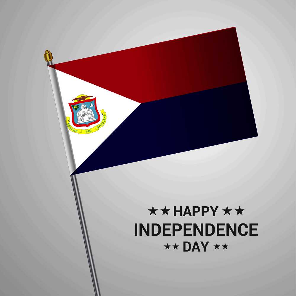 Saint-Martin Independence day typographic design with flag vector
