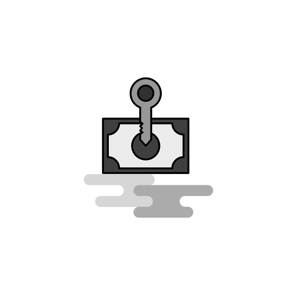Money  Web Icon. Flat Line Filled Gray Icon Vector