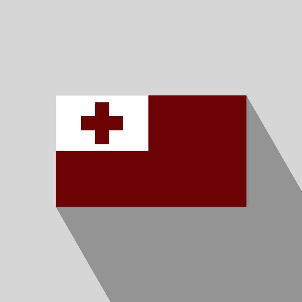 Tonga flag Long Shadow design vector