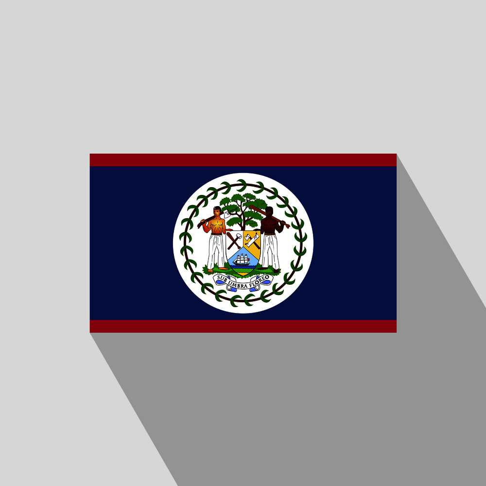 Belize flag Long Shadow design vector