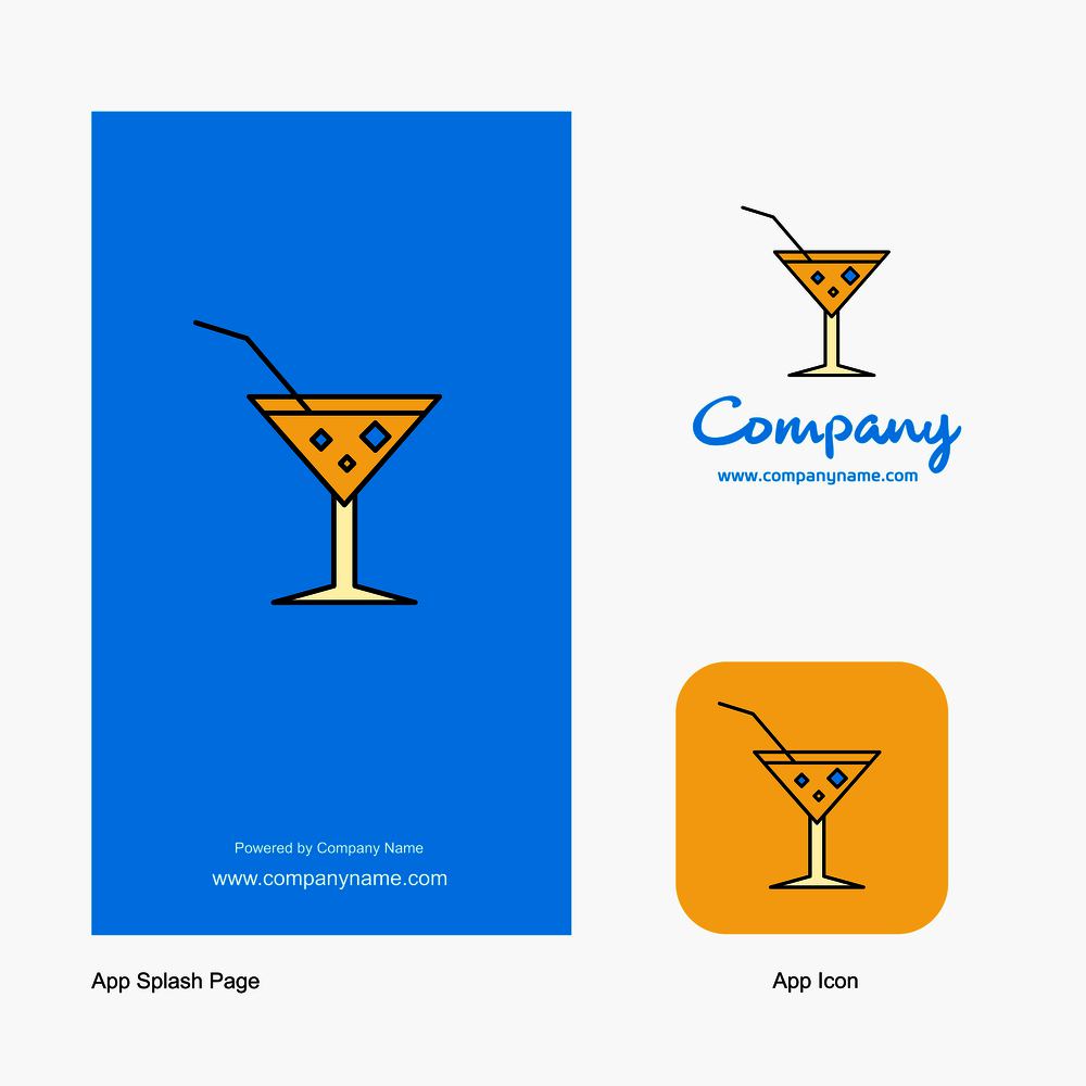 Drink Company Logo App Icon and Splash Page Design. Creative Business App Design Elements