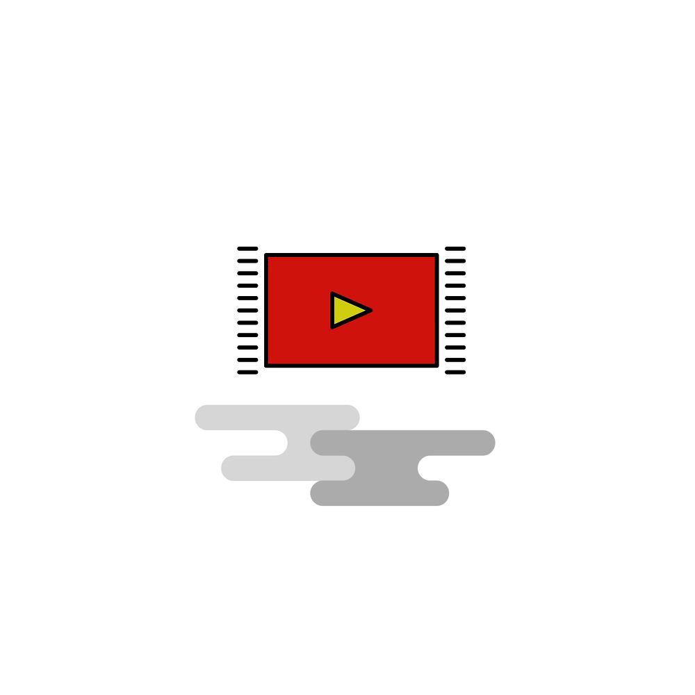 Flat Video  Icon. Vector