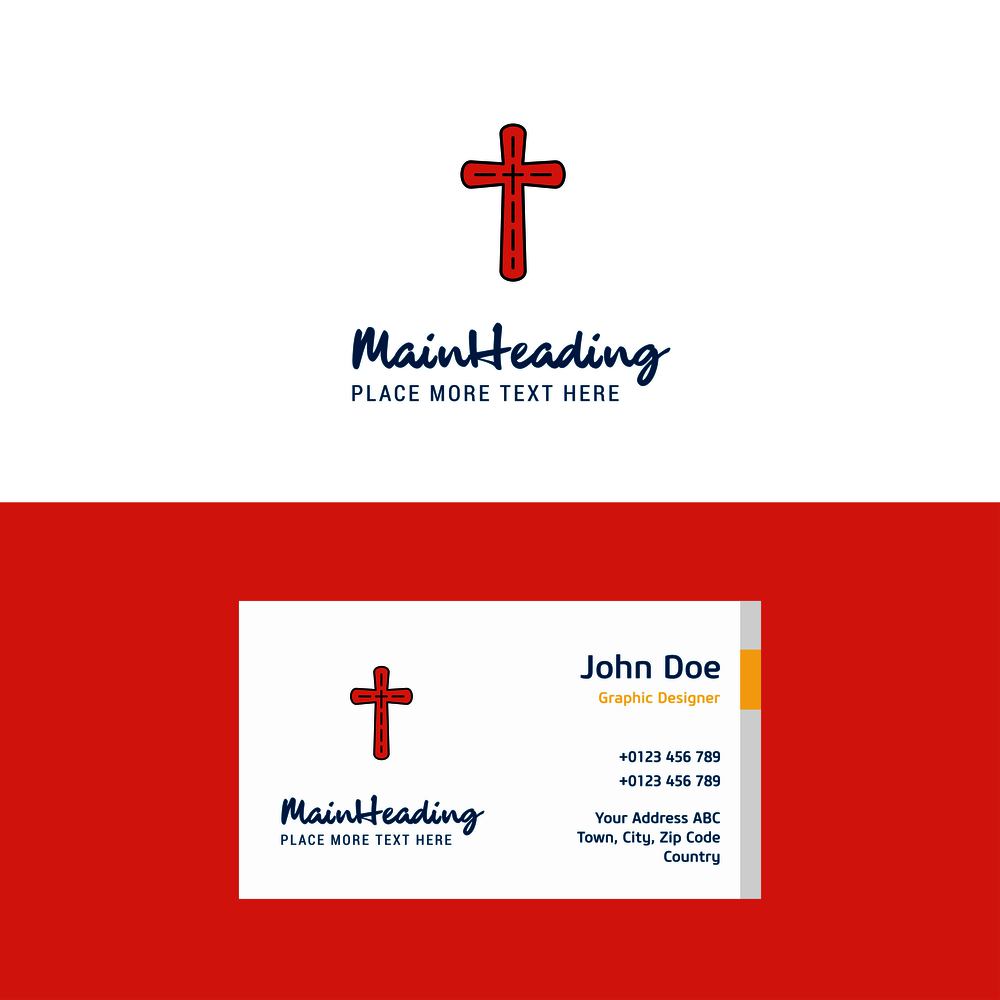Flat Cross  Logo and Visiting Card Template. Busienss Concept Logo Design