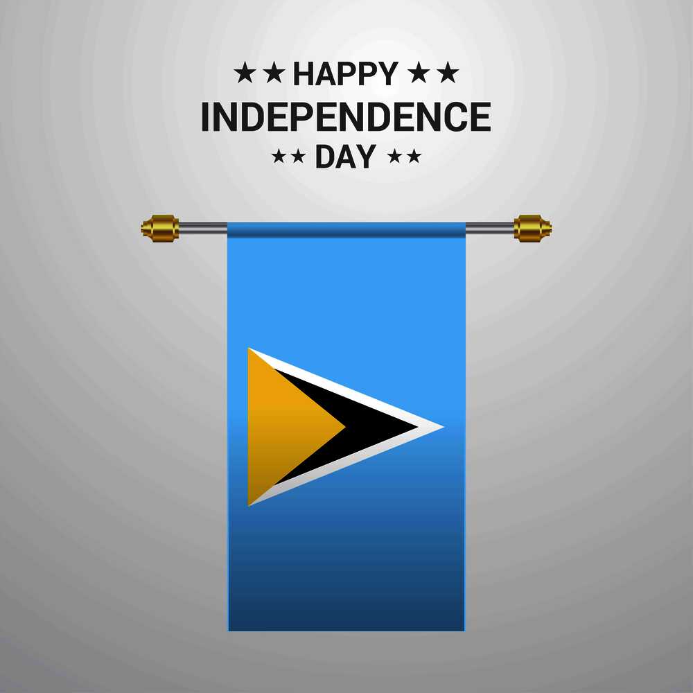Saint Lucia Independence day hanging flag background