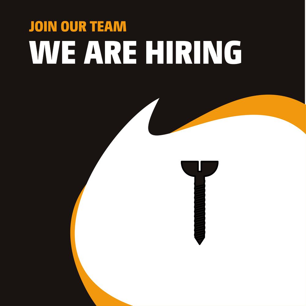 Join Our Team. Busienss Company Screw  We Are Hiring Poster Callout Design. Vector background