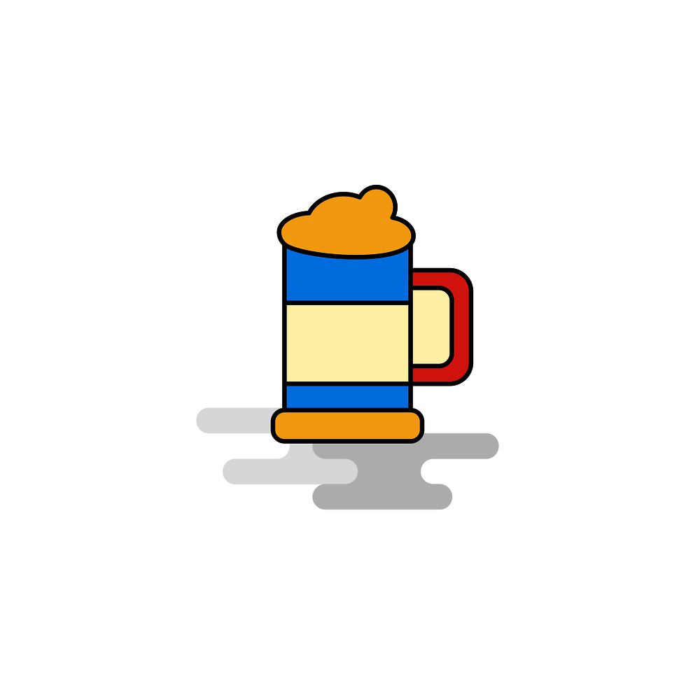 Flat Beer glass Icon. Vector