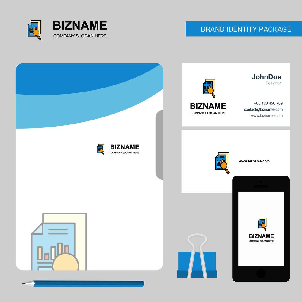 Search Document  Business Logo, File Cover Visiting Card and Mobile App Design. Vector Illustration