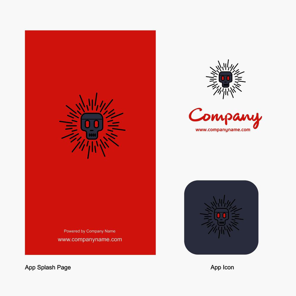 Skull Company Logo App Icon and Splash Page Design. Creative Business App Design Elements