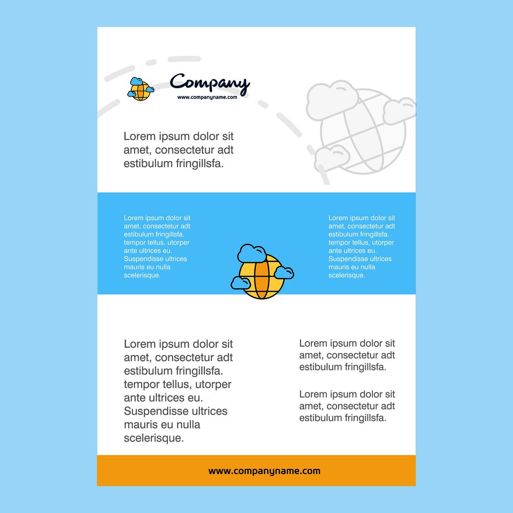 Template layout for Globe  comany profile ,annual report, presentations, leaflet, Brochure Vector Background