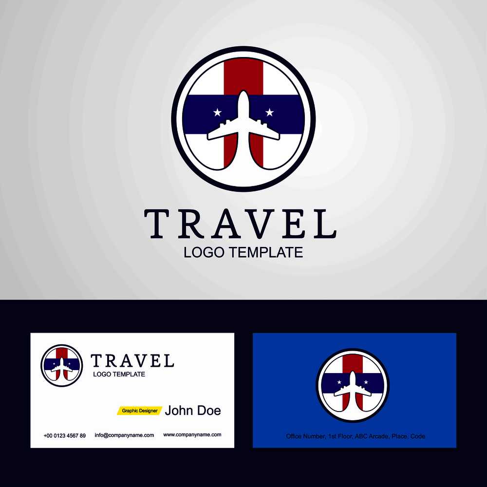Travel Netherlands Antilles Creative Circle flag Logo and Business card design