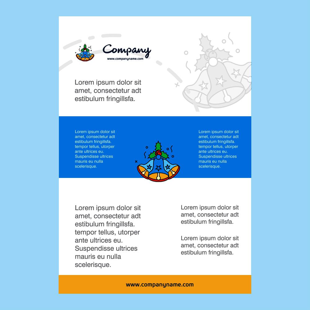 Template layout for Bells  comany profile ,annual report, presentations, leaflet, Brochure Vector Background