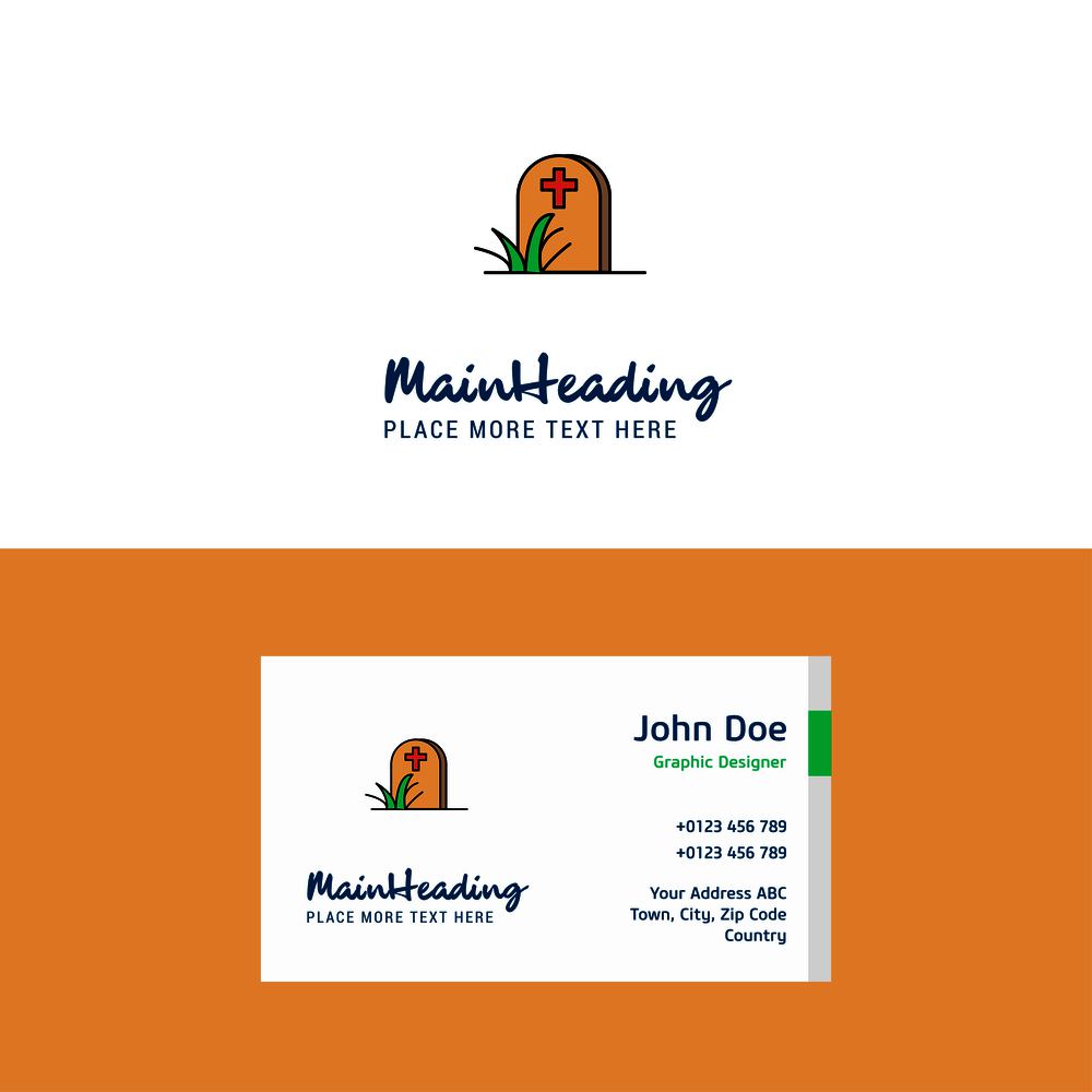 Flat Grave Logo and Visiting Card Template. Busienss Concept Logo Design