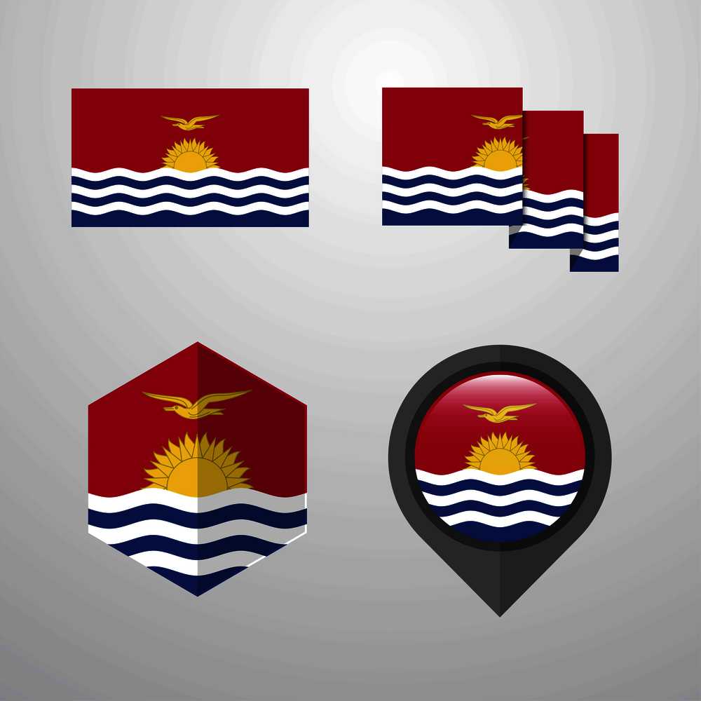 Kiribati flag design set vector