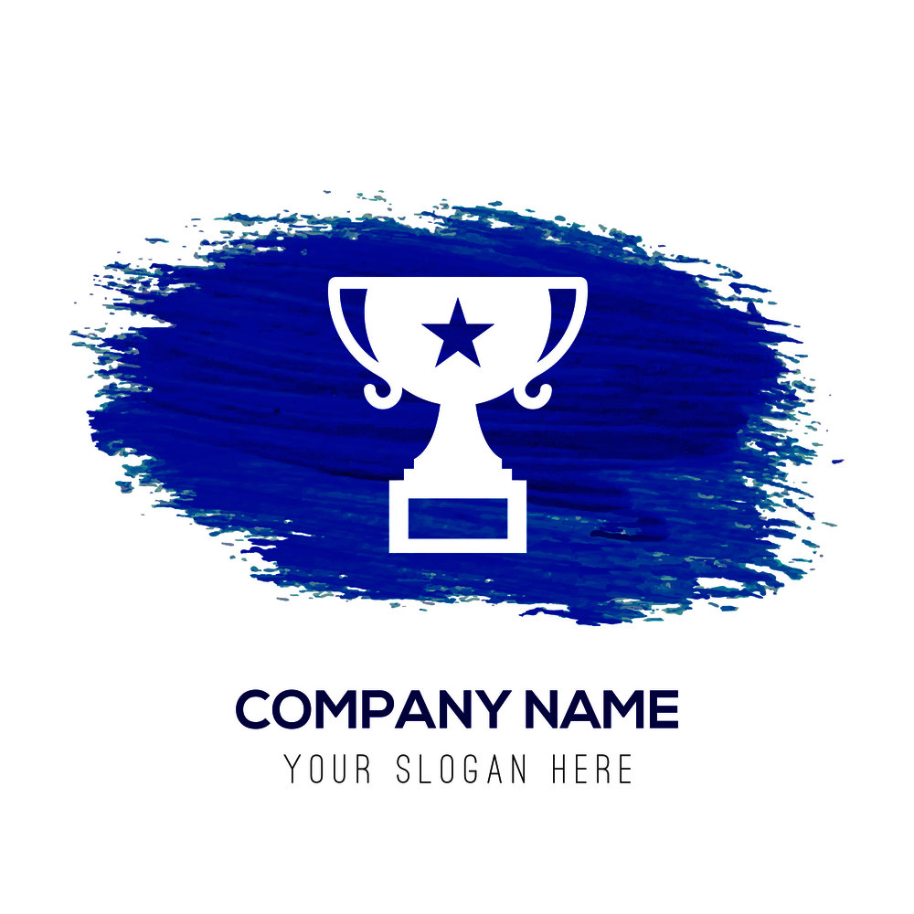 Champion cup icon - Blue watercolor background