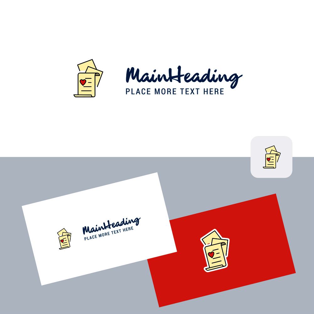 Documents vector logotype with business card template. Elegant corporate identity. - Vector