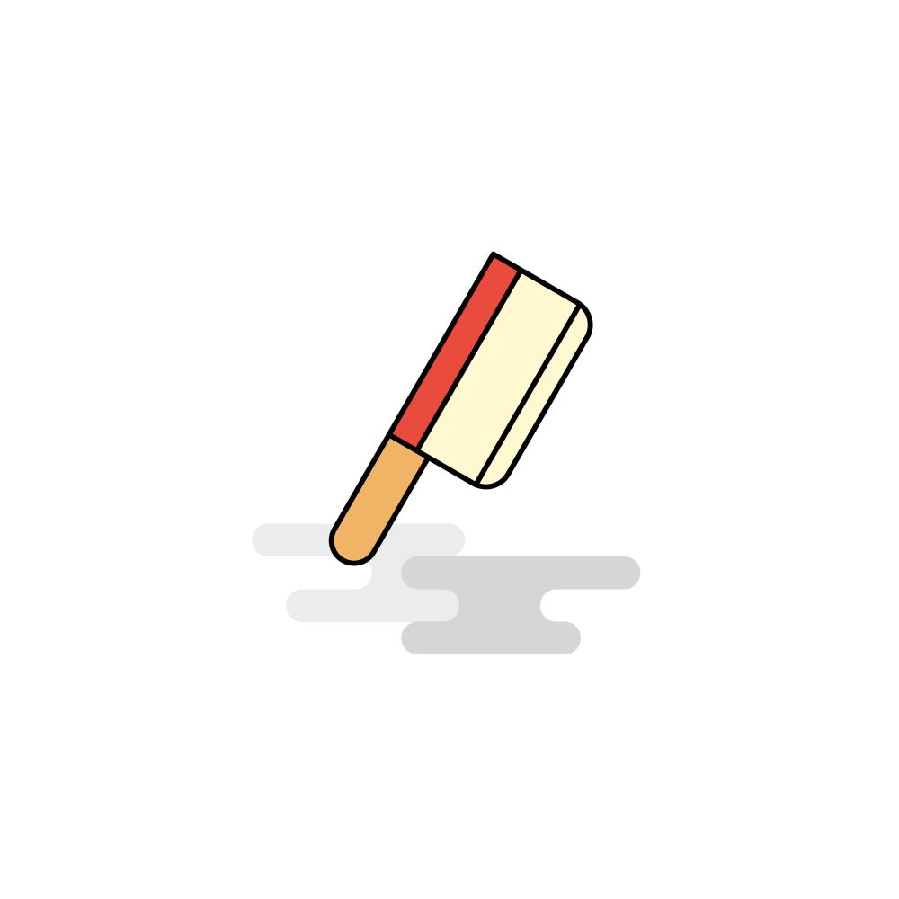 Flat Butcher knife Icon. Vector