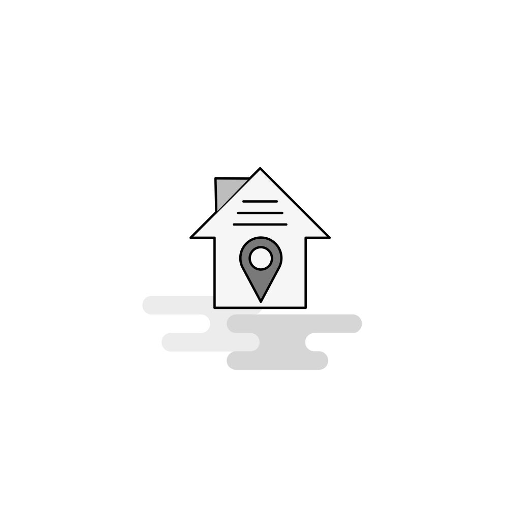 House location Web Icon. Flat Line Filled Gray Icon Vector