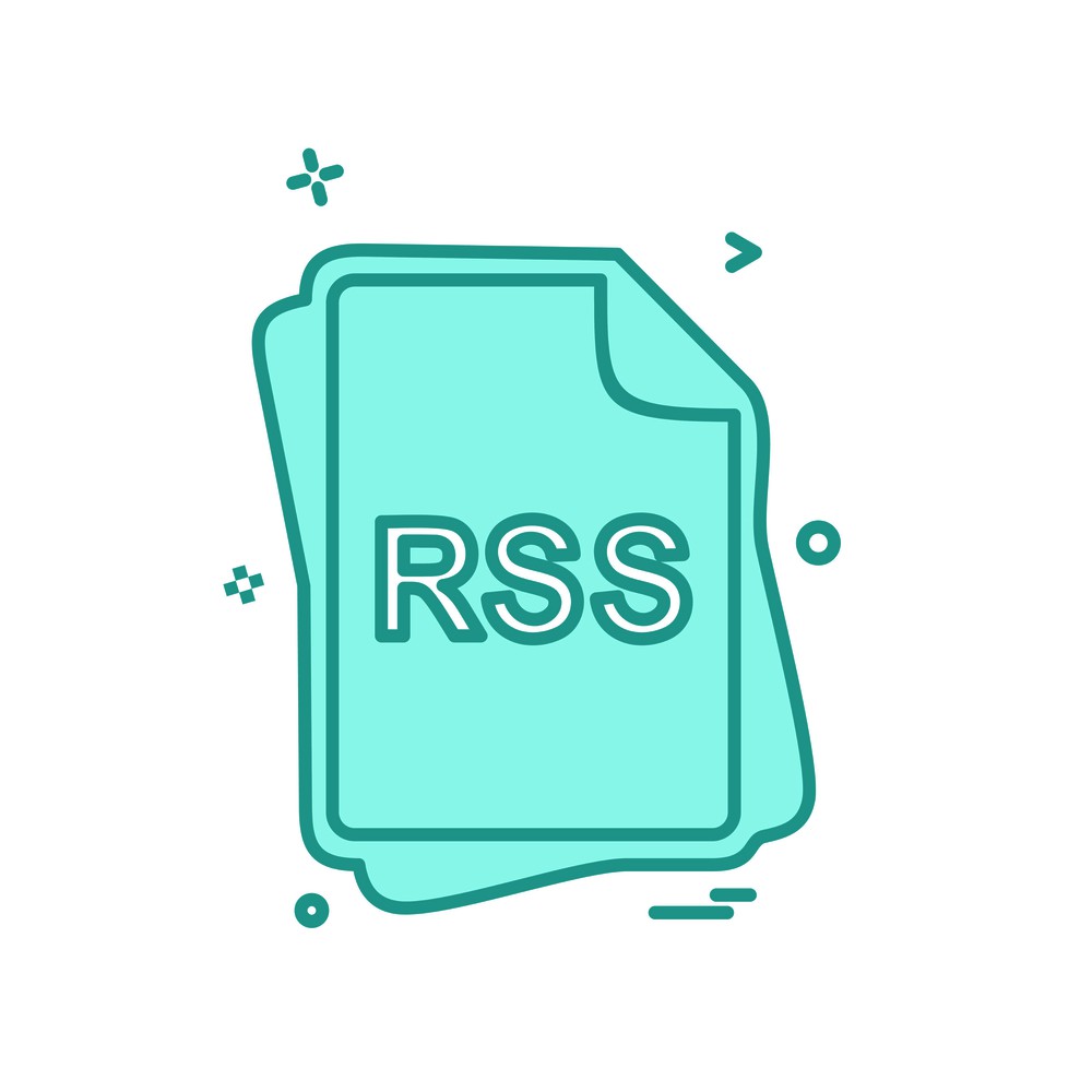RSS file type icon design vector