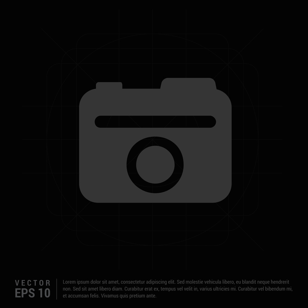 Photo camera icon - Black Creative Background - Free vector icon