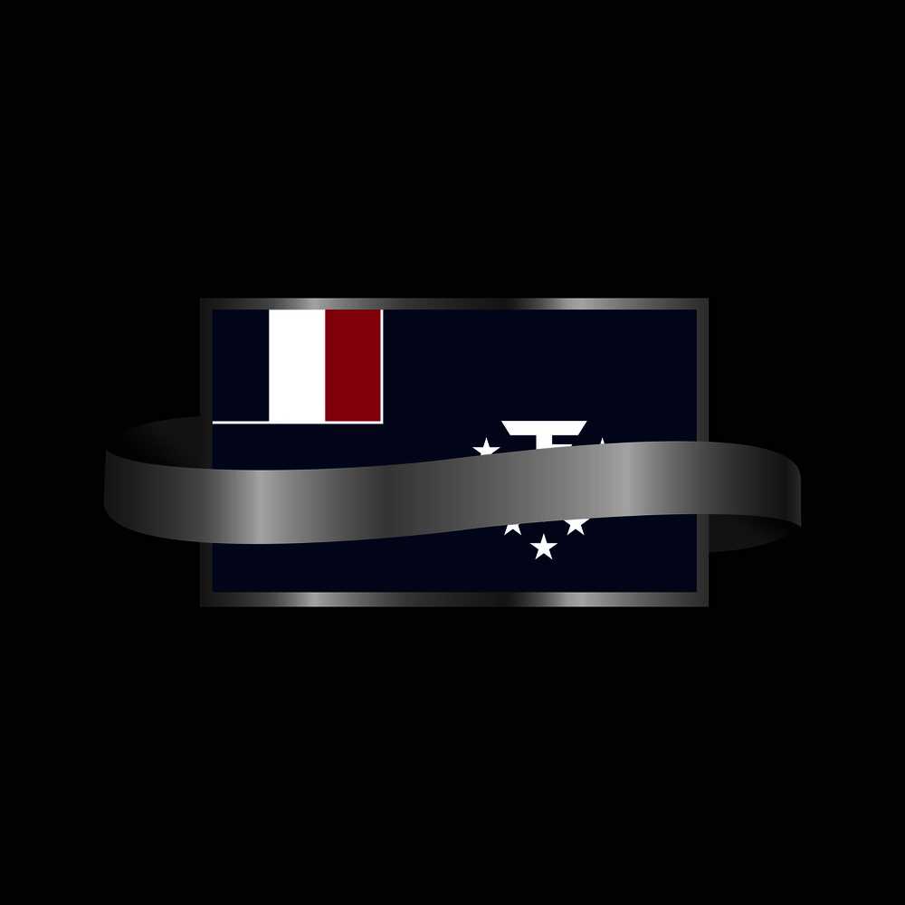 French Southern and Antarctic Lands flag Ribbon banner design