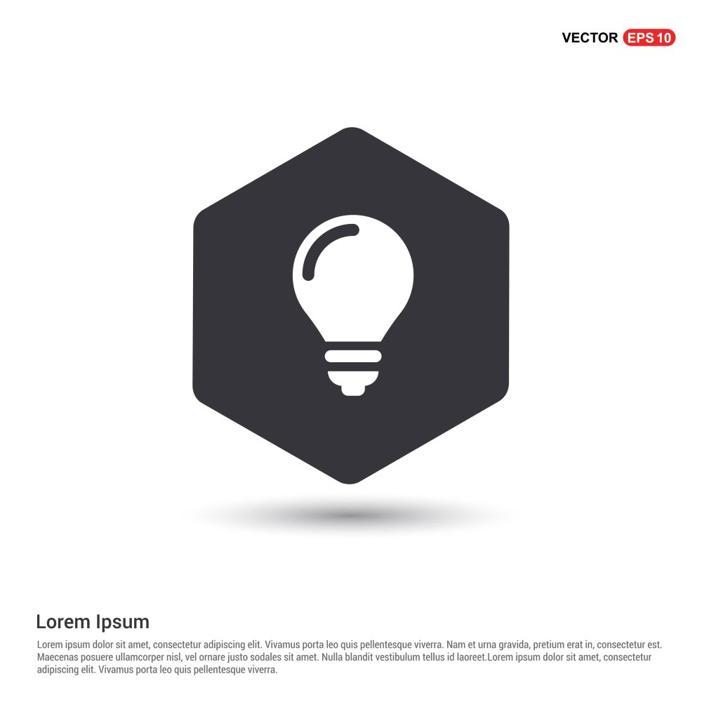 bulb icon Hexa White Background icon template - Free vector icon