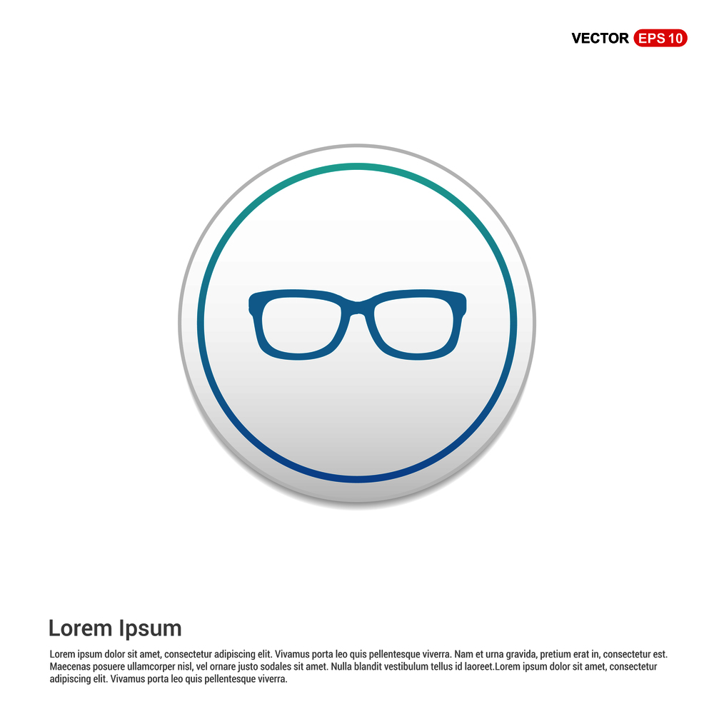 Stylish eyeglasses icon - white circle button