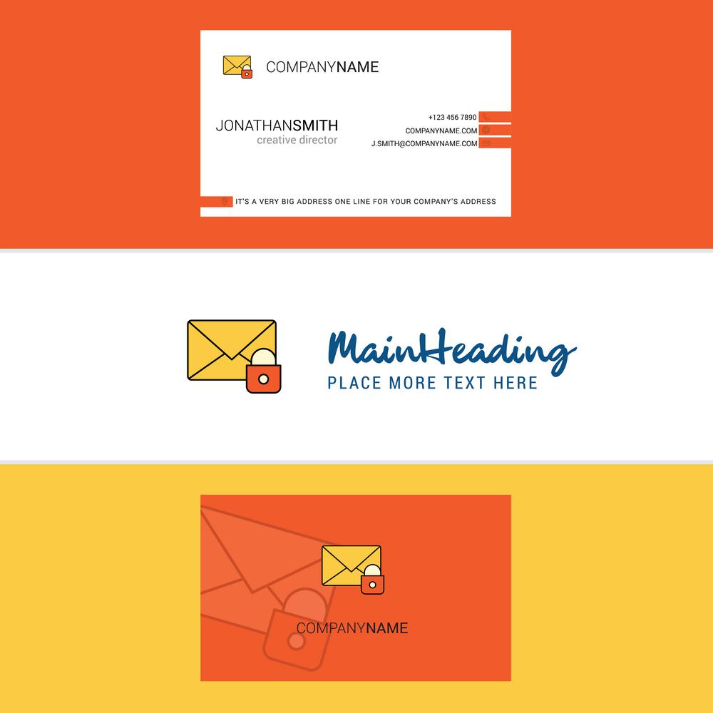 Beautiful Secure mail Logo and business card. vertical Design Vector