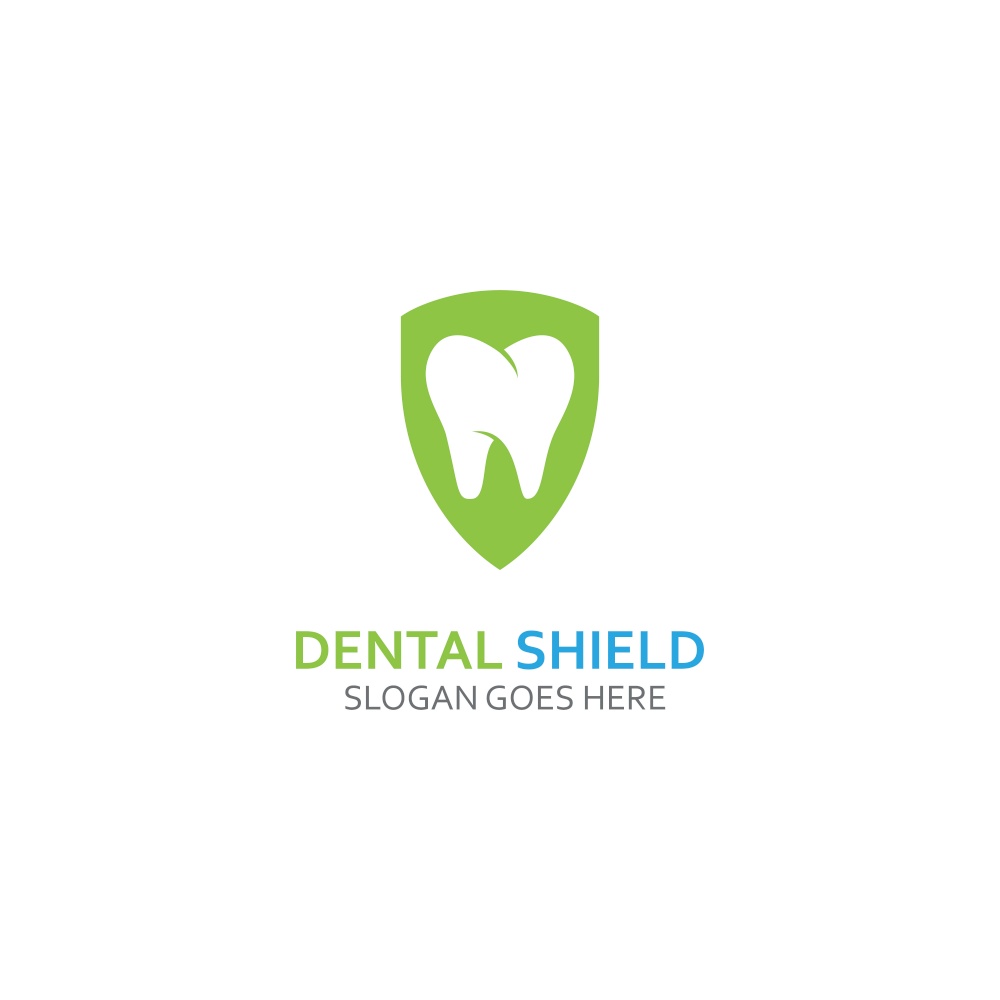 Dental shield Logo template design vector, emblem, design concept, creative symbol