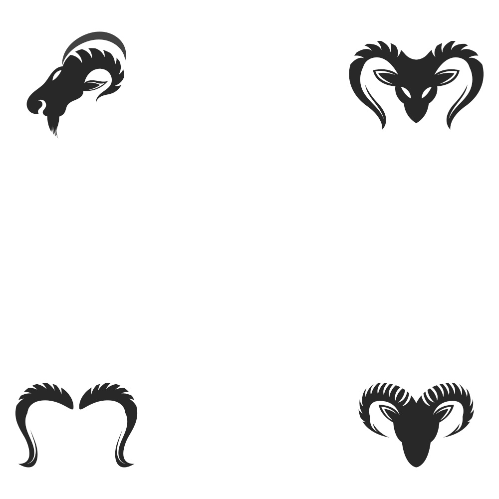 Rams head logo template silhouette icon