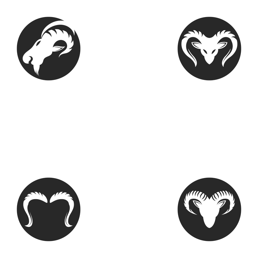 Rams head logo template silhouette icon