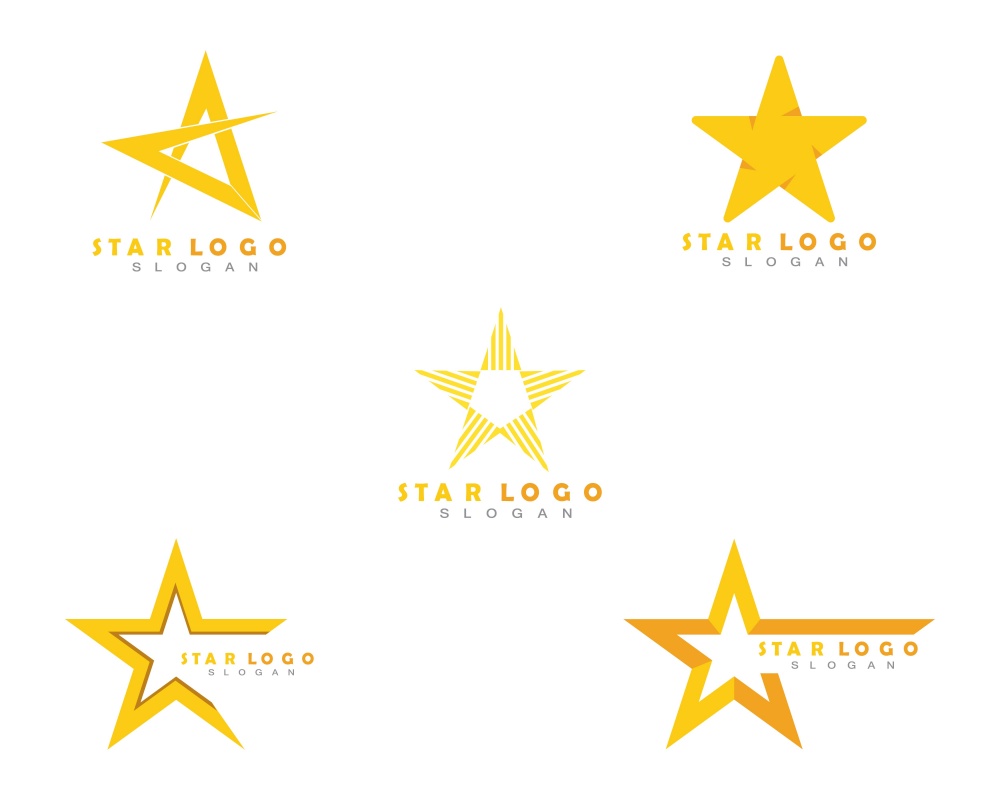 Gold star logo illustration design
