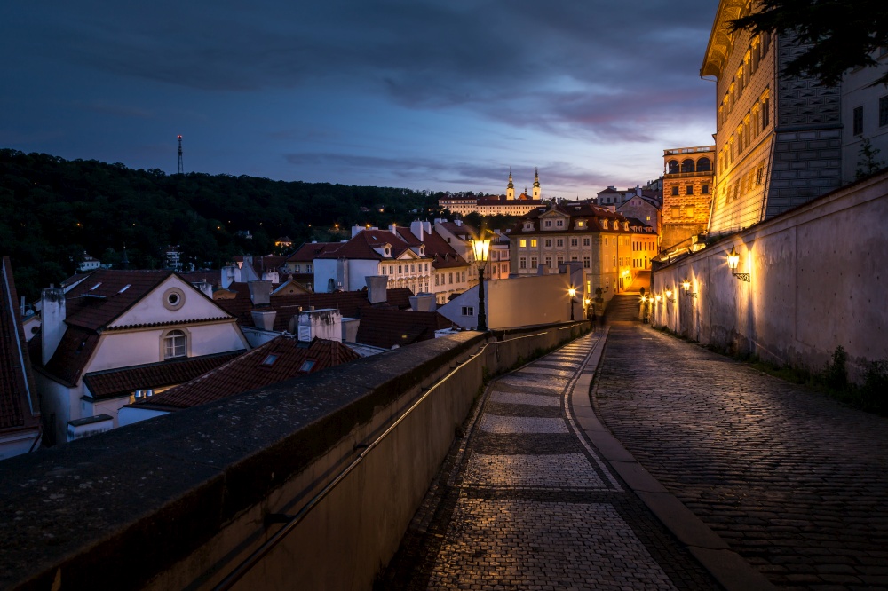 Beautiful evening in Prague, Prague Castle and Hradcany district, UNESCO World Heritage Site, Czech Republic